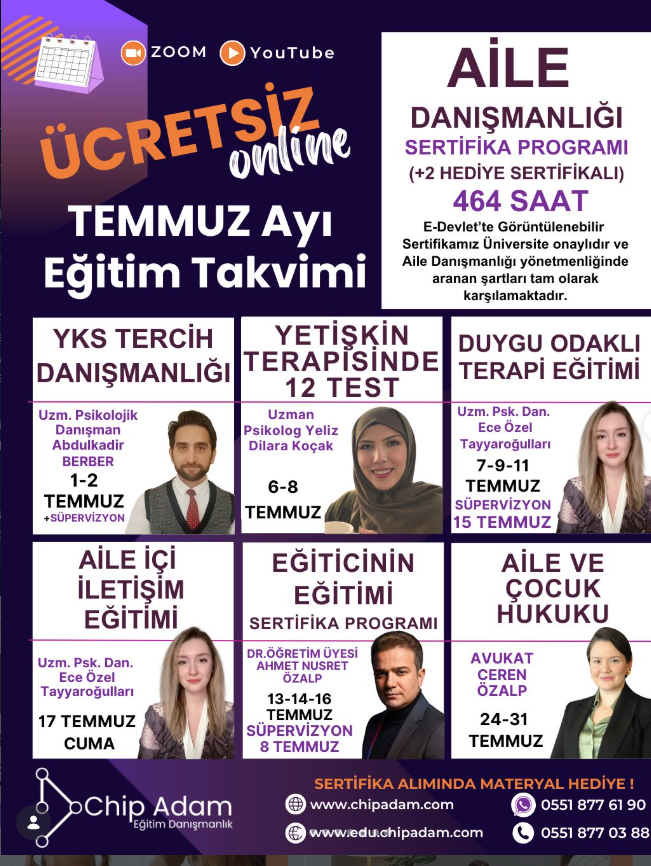  / TEMMUZ AYI EĞİTİM TAKVİMİMİZ